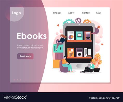 Ebooks Vector Website Landing Page Design Template Stock Vector