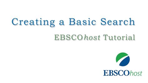 Ebscohost search