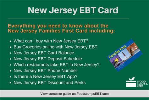 New Jersey Electronic Benefit Transfer (EBT) ... To reset your password, enter the account holder's Social Security Number, account holder's Date of Birth, your 16 digit EBT Card Number, and a new Password twice for confirmation.