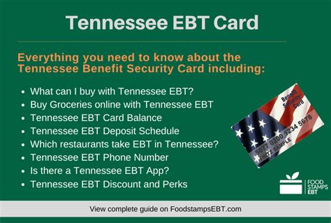 Ebt tn login. EBT card = a card that looks and works like a debit or credit card but is loaded with food stamps (also known as SNAP benefits) and/or cash benefits. You can use it at stores that accept EBT. You'll get the Benefit Security EBT Card once you're approved for benefits. Tennessee's EBT customer service number is 1-888-997-9444. 