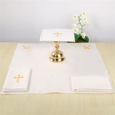 Ecclesiastical linen.  The Corporal Cross Altar Linen is an essential addi...