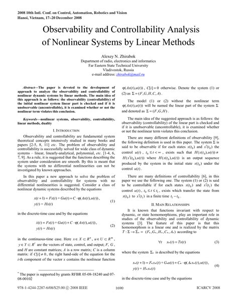 Ece 557 uiuc.  Controllability and observability of nonlinear systems E...