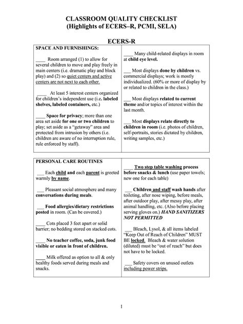 Ecers 3 Checklist Form 20162022 Fill Out and Sign Printable PDF