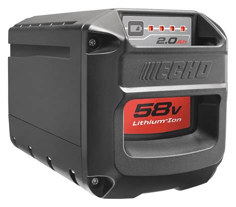 'Battery, Voltage 58.0, Cordless Tool Battery Type Li-Ion, Battery Capacity 4.0Ah, Series 58V, For Use With ECHO 58V Cordless Tools, Features Interchangeable, Poly Plastic Housing, Includes (1) Battery'. 