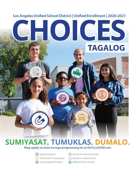 Unified Enrollment provides the opportunity to apply for several LAUSD programs, including Magnet, PWT, Multilingual Multicultural Program, SAS, ACS, and Affiliated Charter. 