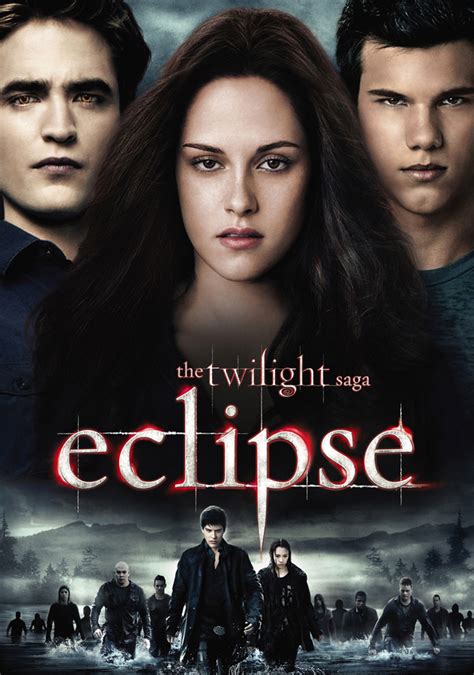 Eclipse saga movie. Amid the tumult, Bella must choose between her love for Edward (Robert Pattinson) and her friendship with Jacob (Taylor Lautner), knowing that her decision may ignite the long-simmering feud between vampire and werewolf. Fantasy 2010 2 hr 4 min. 47%. 13+. PG-13. Starring Kristen Stewart, Robert Pattinson, Taylor Lautner. Director David Slade. 