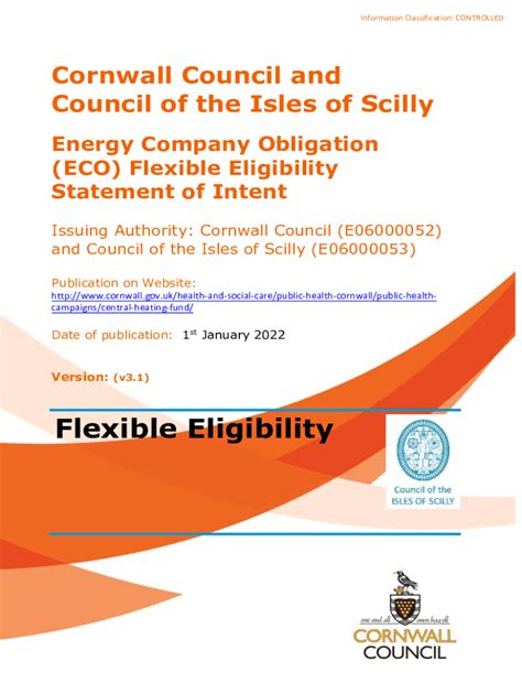 Eco Flexible Eligibility Statement of Intent - Cheshire …