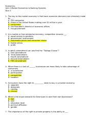 Eco. Unit 2 Quiz 1 Flashcards Quizlet