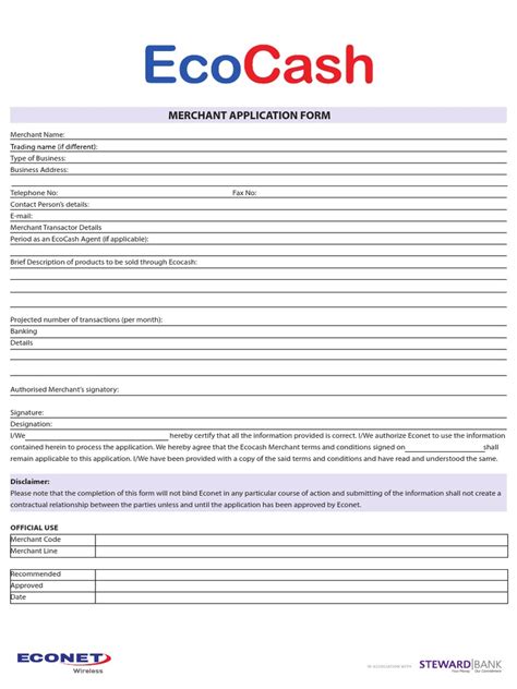 Ecocash Merchant Reversal Affidavit Form PDF Fill Out and Sign