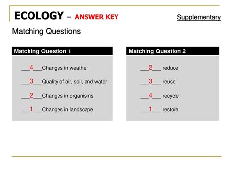 Ecology Answer What Is Key