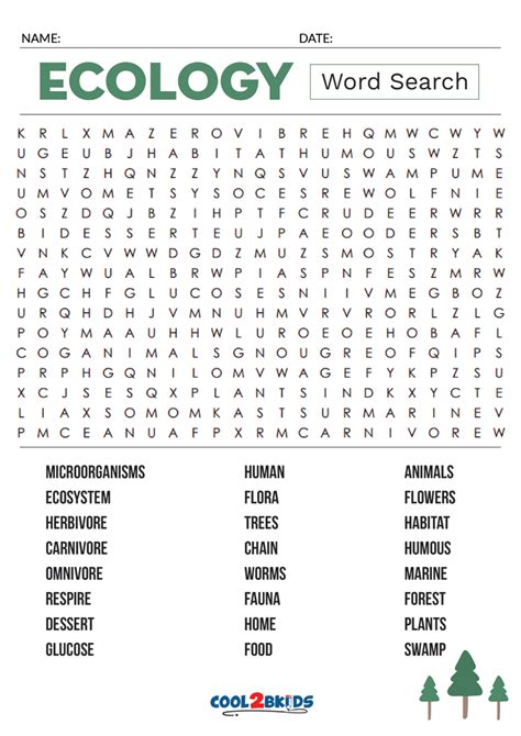 ESL Kids World: Nature and Ecology Word Search Find and 