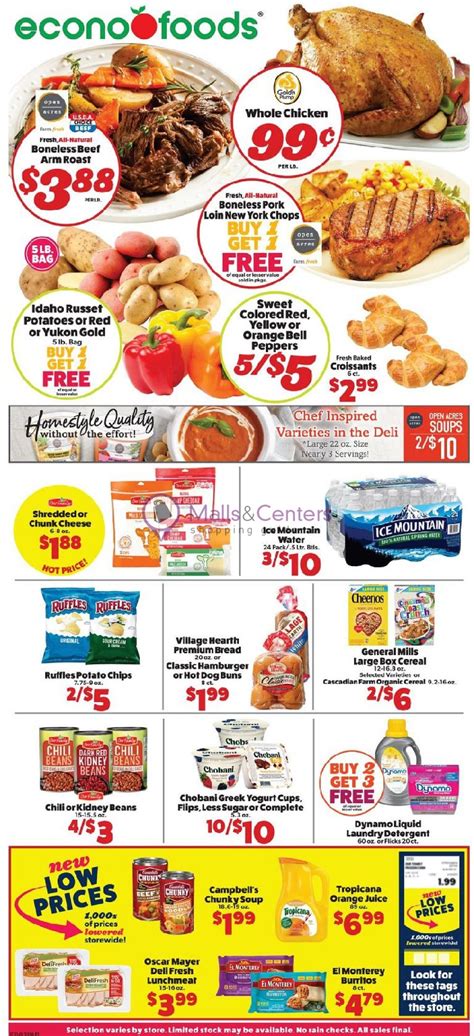 Econo foods weekly ad. Chicken Strips. Macaroni & Cheese. Cheesy Hashbrowns. Garden Vegetable Soup. SUSHI MENU We have the finest and freshest sushi with excellent pricing. Made fresh daily. Cooked Raw Veggie Combination See the full menu here. $5 SUSHI SELECTED VARIETIES DAILY HOT-BAR MENU Every Day Hot Case Items - Hours 10am - 6pm BBQ Ribs Chicken Buckets Chicken ... 