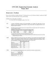 Economic Problems Engineering Analysis Homework