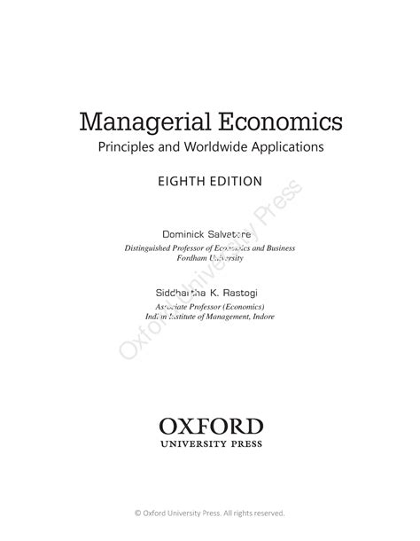 Economics Managerial Answers 8e
