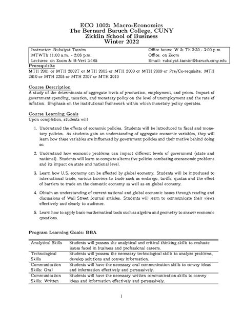 Economics minor baruch.  It focuses on how resources, which are finite ...