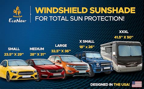 Econour Sunshade Size Chart