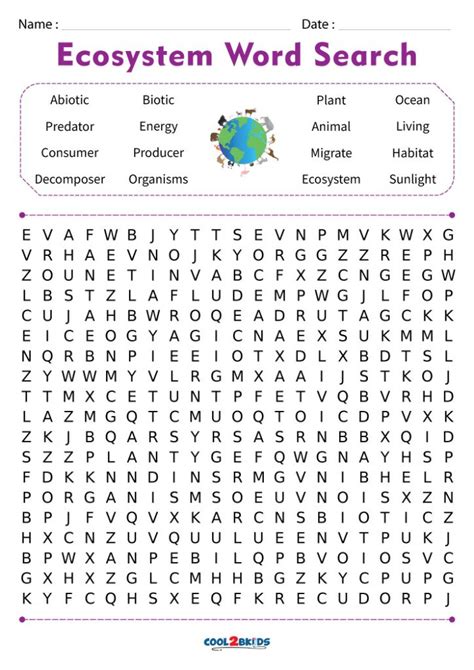 Ecosystem Word Search