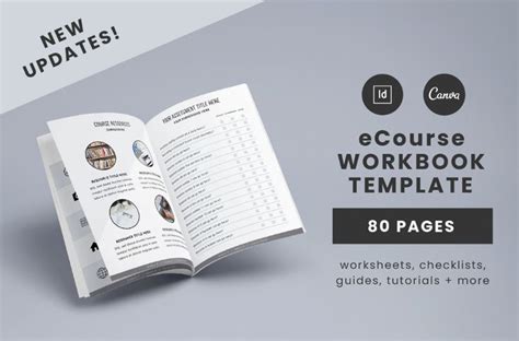 Ecourse Workbook InDesign Template Workbook template, Workbook