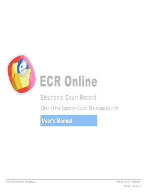 Ecr maricopa. Public Access to Court Information. The Arizona Judicial Branch is pleased to offer Public Access to Court Case Information, a valuable online service providing a resource for information about court cases from 177 out of 184 courts in Arizona. Show unavailable courts. To improve performance and to prevent excessive high-volume use, we have ... 