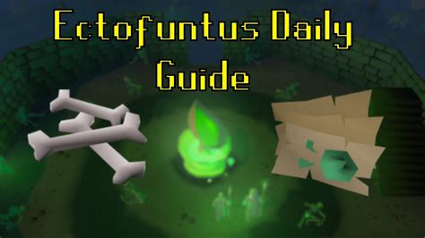 The Ectofuntus is in a temple located to the north of Port Phasmatys. Players who worship the Ectofuntus receive four times the normal Prayer experience for bones and ashes used during worship. It is time-consuming to grind the bones and collect the slime needed for worshipping, alleviated with 58 Agility for the shortcut to the slime pool.. 