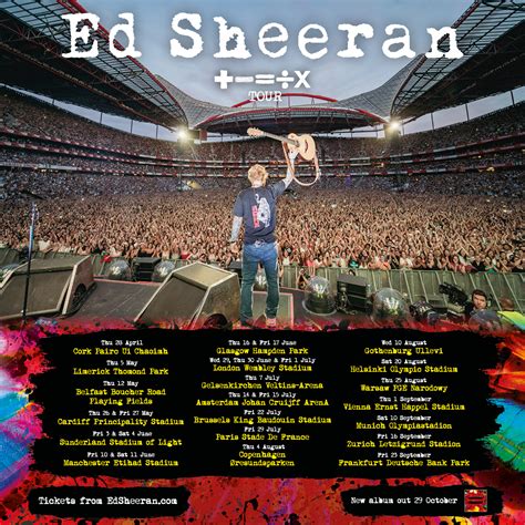 So far in his stadium shows, Sheeran has been performing songs from all his studio albums, starting with 2011's "Plus," and including "Multiply" (2014), "Divide" (2017), "Equals .... 