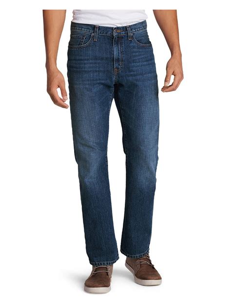 This item: Eddie Bauer Men's Fleece-Lined Flex Jeans - Straight . $84.99 $ 84. 99. Get it as soon as Wednesday, Oct 4. Only 1 left in stock - order soon. Sold by Eddie Bauer and ships from Amazon Fulfillment. + Lee Men's Fleece and Flannel Lined Relaxed-Fit Straight-Leg Jeans. $34.90 $ 34. 90. Get it as soon as Tuesday, Oct 3. In …. 