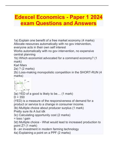 Edexcel Economics Exam Papers