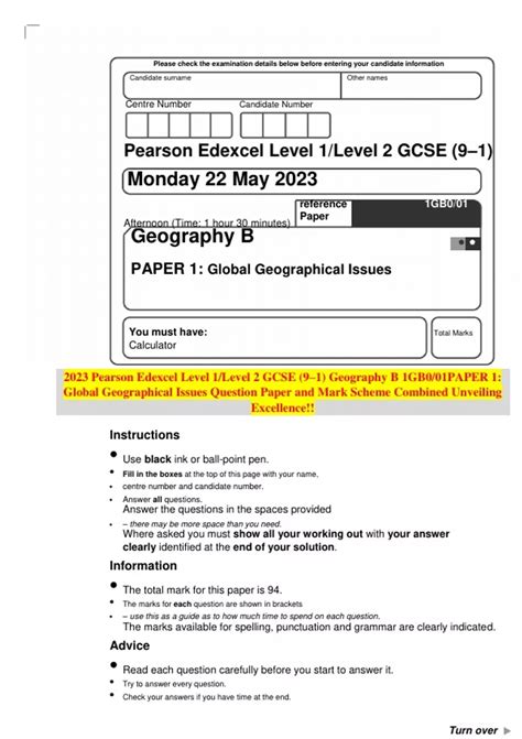 Edexcel GCSE Geography: B (1GB0) Topic Questions 2024