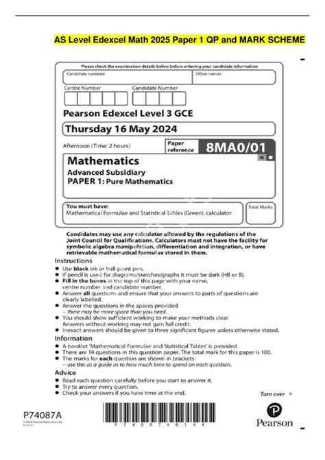 Edexcel a level maths paper 1 2025 mark scheme.  Targeted revision to boost confidence b...