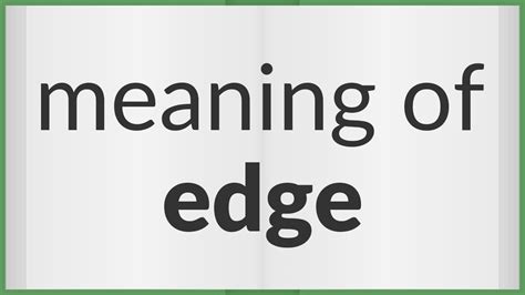 Edge 뜻 Meaning