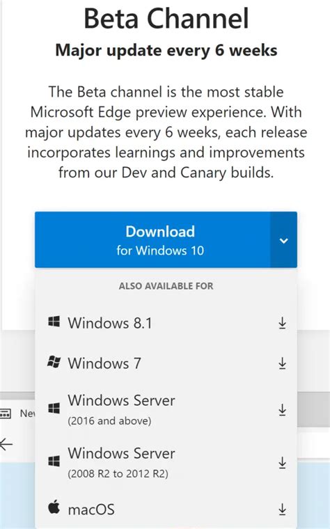 Edge Chromium support for Windows Server 2016 (SAC)