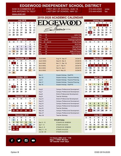 Edgewood Isd Calendar 2019 20