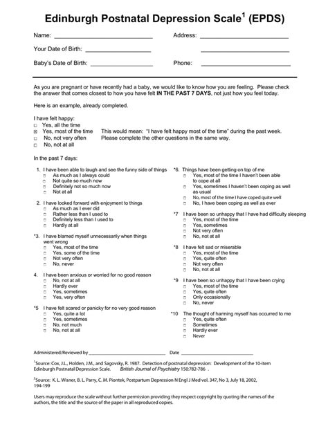 Edinburgh Postnatal Depression Scale PDF