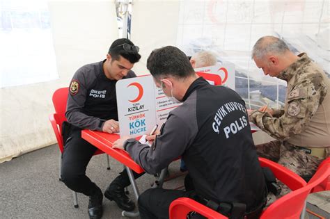 Edirne'de emniyet personeli kan bağışında bulundus