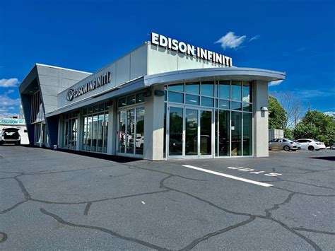 Edison infiniti. Thursday SHOWROOM OPEN - 9:00am - 8:00pm. Friday SHOWROOM OPEN - 9:00am - 6:00pm. Saturday SHOWROOM OPEN - 9:00am - 5:00pm. Sunday Closed. Visit Victory Subaru for your next new or used car in the Edison, NJ area. View our inventory online, checkout the latest Subaru incentives and get directions to our dealership today. 