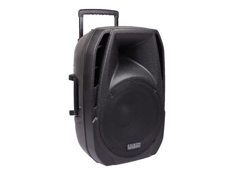 here is a Edison Professional PA loudspeaker. very loud! great for PA, Karaoke, features active 2 way speaker system including 15" speaker. Bluetooth, FM, stand/pole mountable. has wheels, is missing the handle on the top. nice sound. do NOT contact me with unsolicited services or offers. 