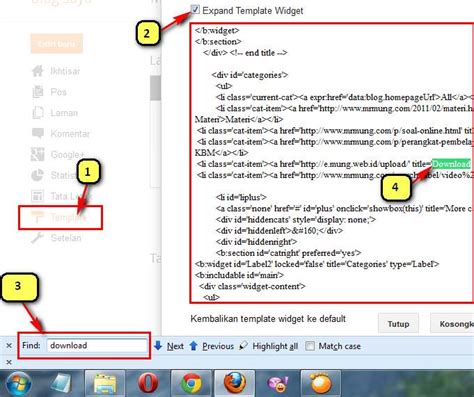 Edit Menu dan Sub Menu Melalui Edit HTML Template Mr. Mung Web.id
