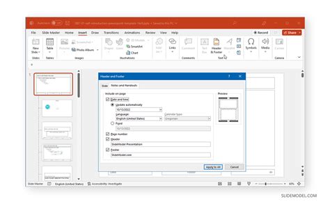 Edit page numbering, footers, and headers for Handouts in PowerPoint ...