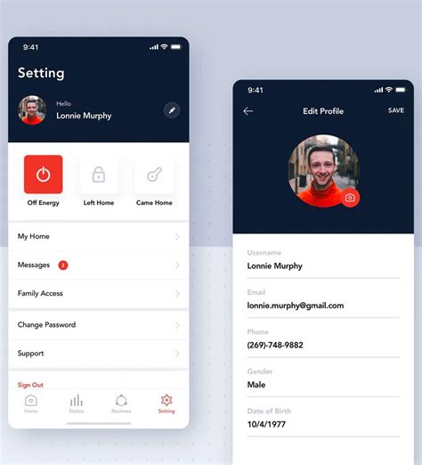Edit profile page Web Design, App Ui Design, Interface Design, User