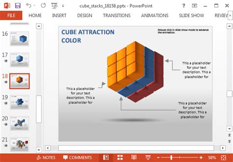 Editable 3d Cube Powerpoint Template With Animated Diagrams Slidehunter Com
