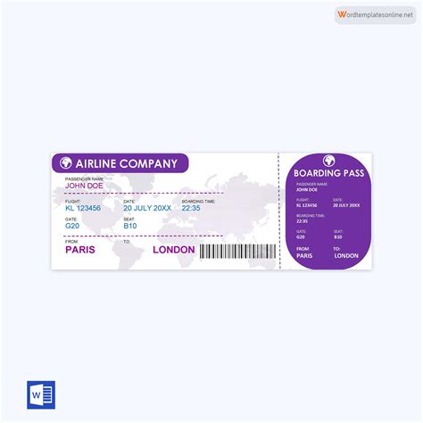 Editable Boarding Pass Templates in Word to Download