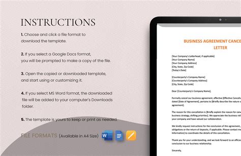 Editable Business Contract Termination Letter Template in Google Docs