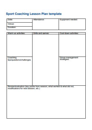 Editable Coaching Plan Templates in PDF to Download