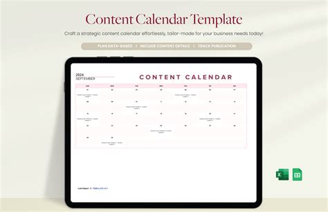 Editable Content Calendar Template Templates in Google Sheets to Download