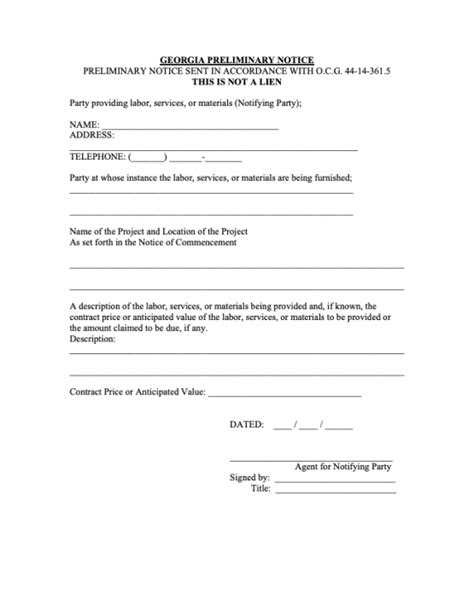 Editable Florida Notice To Owner Form Template Example Tacitproject