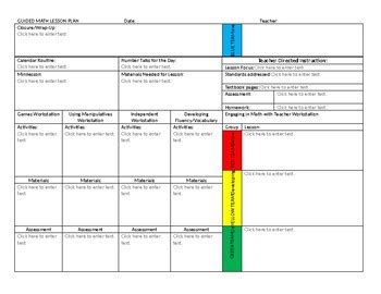 Editable Guided Math Lesson Plan Template By Elementary Math Techy