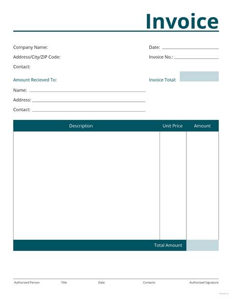 Editable Invoice Template invoice example