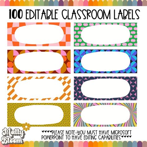Editable Labels For Classrooms Editable Labels Free School Labels Editable Labels Free