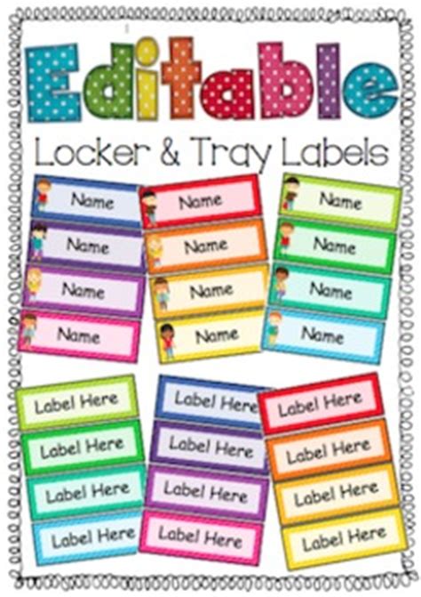 Editable Locker And Tray Labels Classroom Labels Teaching Printables Preschool Labels