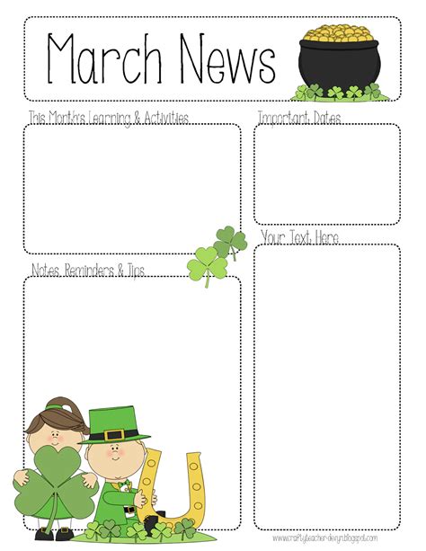 Editable March Newsletter Template